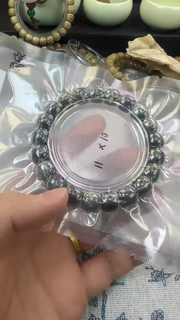 手串星月菩提8石玉料糯冰单圈11×10高透精工福利