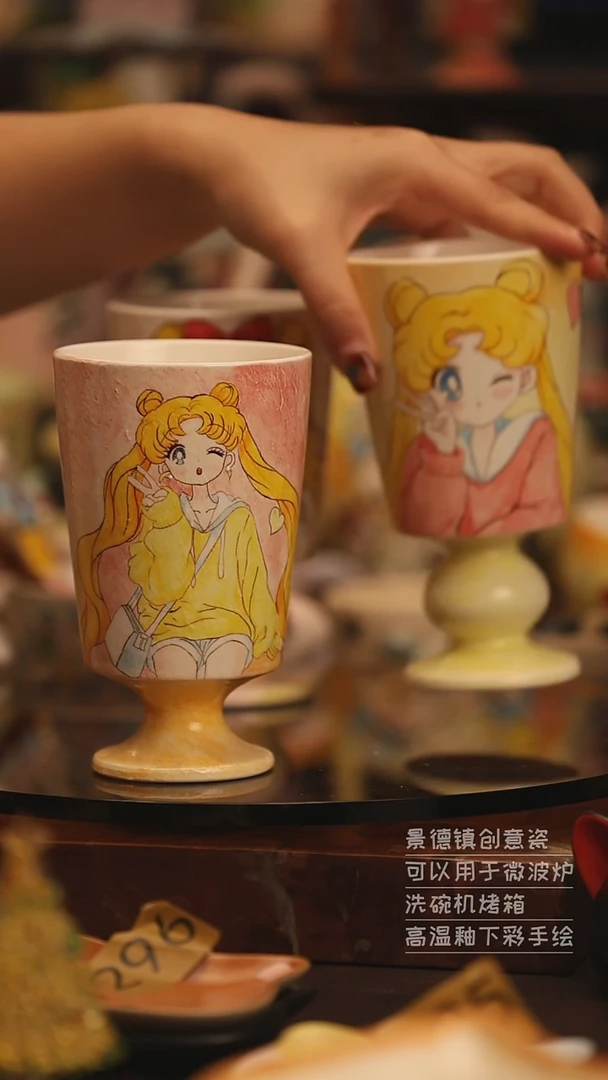陶瓷景德镇可爱陶瓷釉下彩绘设计师款