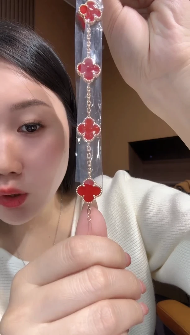 【闪购商品】玛瑙/玉髓手链18K金镶嵌红色k黄，五花手链GHJ