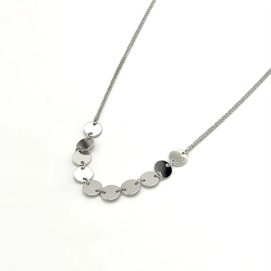 铂金PT950片片套链时尚颈链简约大气百搭