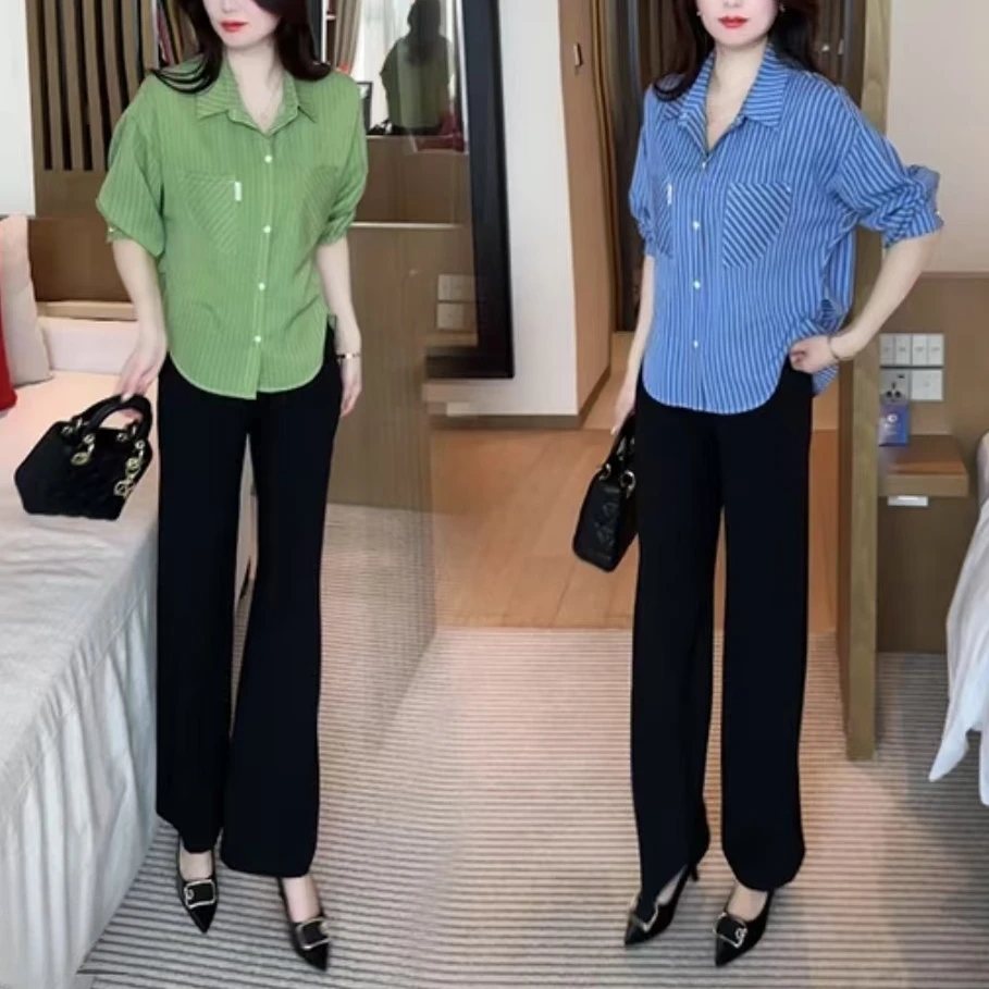 春秋穿搭衬衫休闲时尚洋气气质显瘦减龄女神短袖上衣