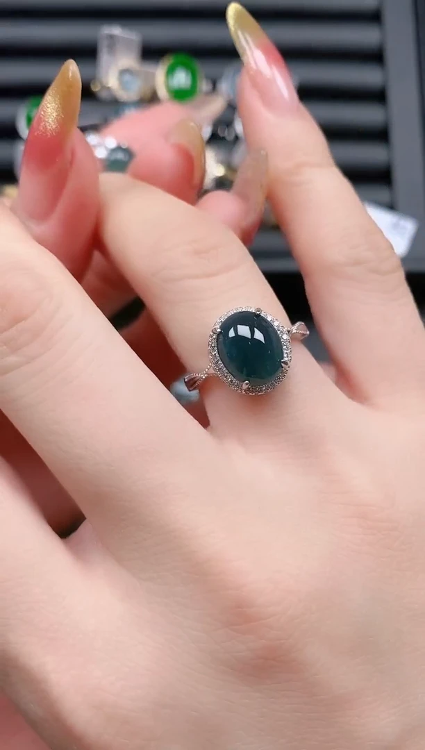 银S925镶嵌戒指翡翠11111