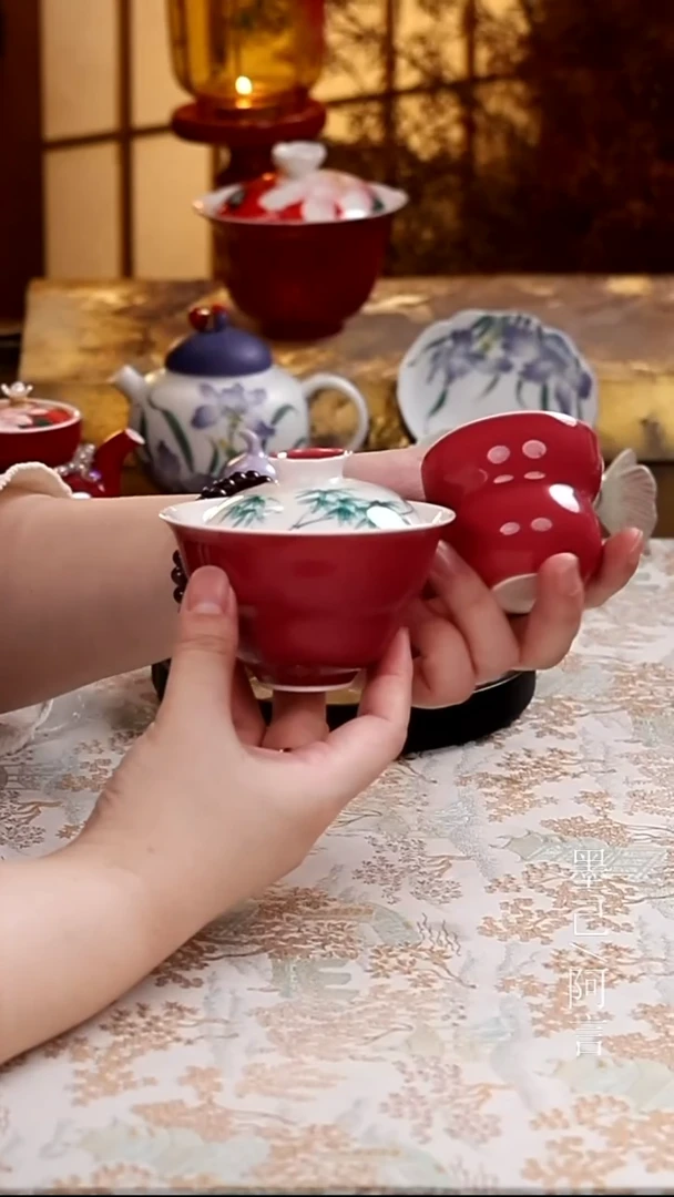 胭脂红一碗一杯
