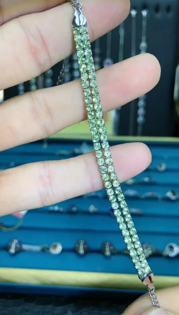【闪购商品】橄榄石手链银S925镶嵌1121