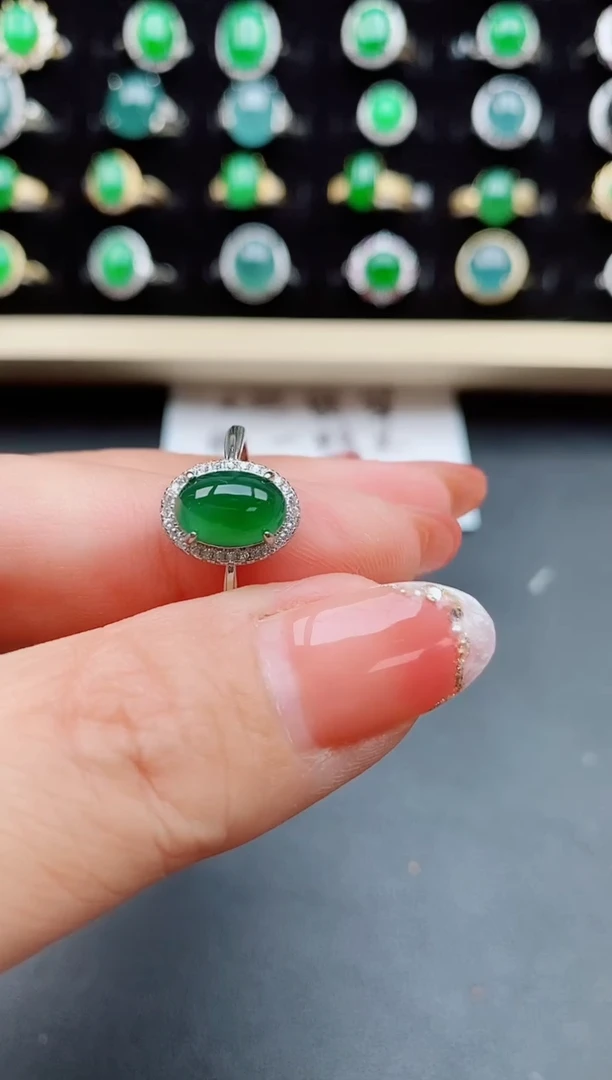 【闪购商品】翡翠戒指银S925镶嵌6545454