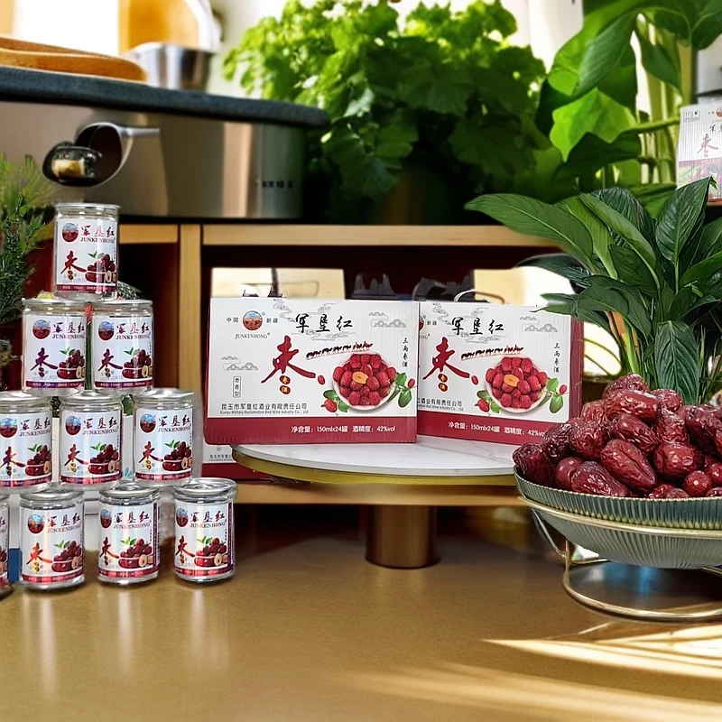 JUN KEN HONG口杯酒 新疆军垦红红枣白酒42度