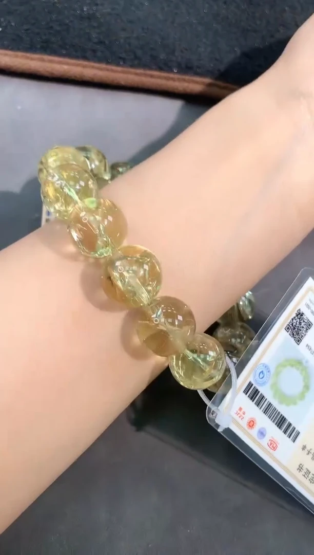 【闪购商品】黄晶手链未镶嵌75号爆闪黄阿赛单圈16mm