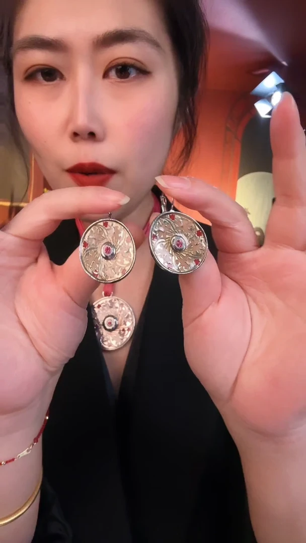 合金无合金无孤品不折腾系列粉色珐琅项链耳针套装