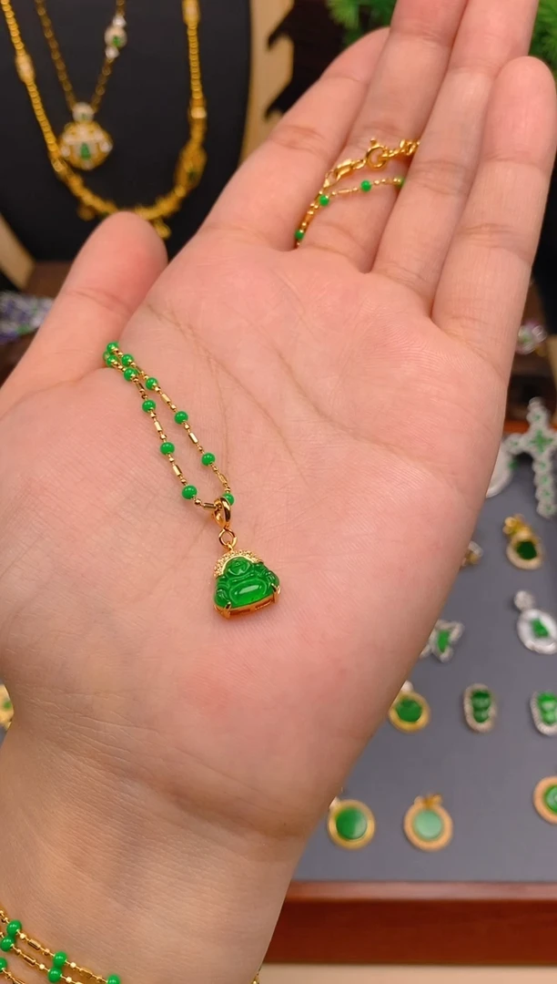 【闪购商品】翡翠吊坠(不含链)银S925镶嵌佛公万能扣