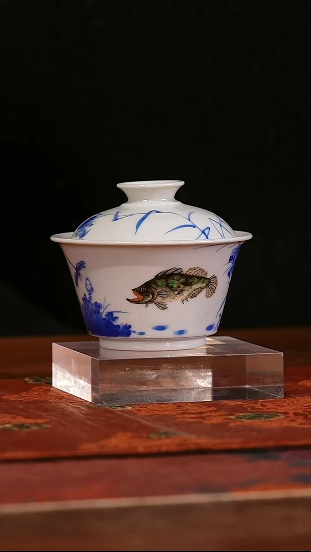 瓷姑娘-小桥窑和为贵系列-盖碗