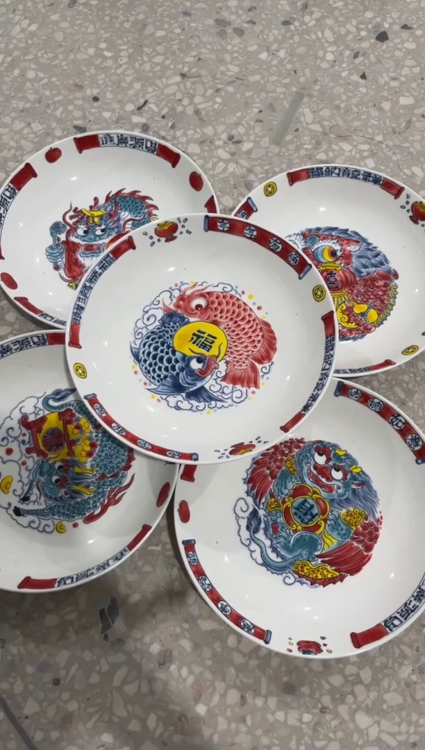 陶瓷昨明景德镇陶瓷：深盘 五个一组