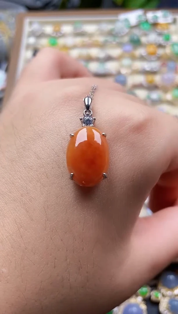 颈饰银S925镶嵌翡翠187