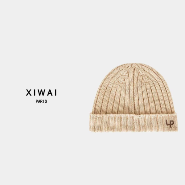 高级男装 搭配新品25s男士帽子针织新澳纱线羊绒手工拼真皮 3068