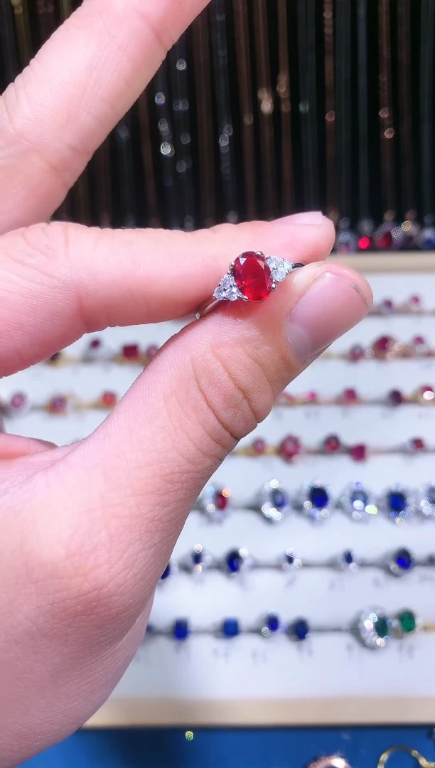 【闪购商品】红宝石戒指银S925镶嵌11111