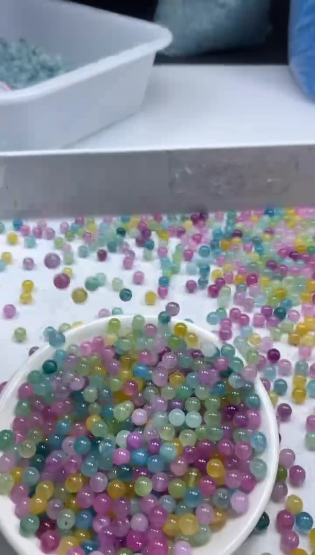未镶嵌颈饰碧玺w2501彩虹碧玺6mm*50颗