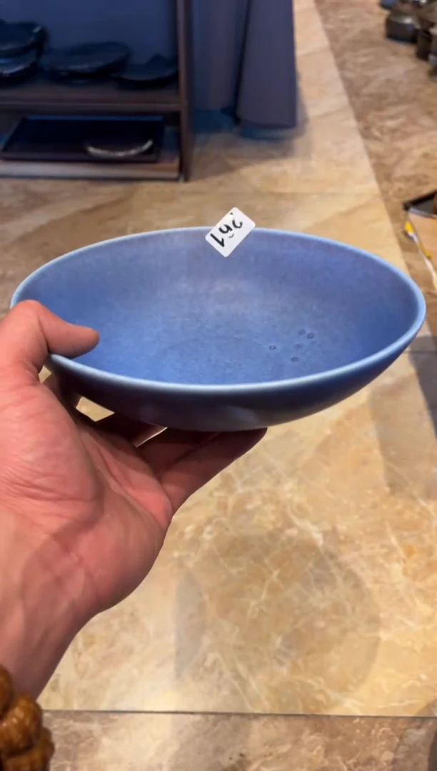 【闪购商品】瓷片261  微瑕汝蓝平底盘1个