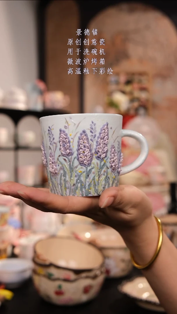 摆件雪*景德镇手工手绘高温釉下彩