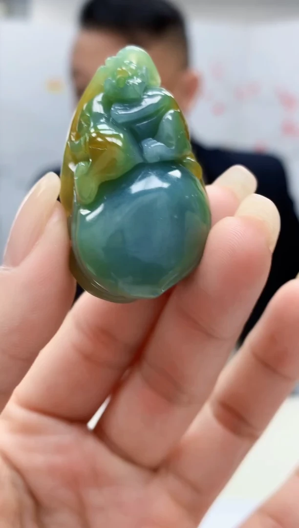 【闪购商品】定制翡翠未镶嵌4969lr-毛货挂件74