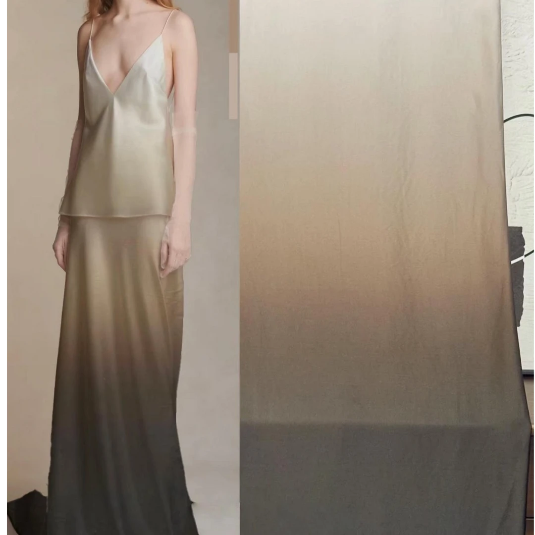 2025年新中式国风缎面渐变半身裙高腰a字半裙高级感鱼尾长裙5023