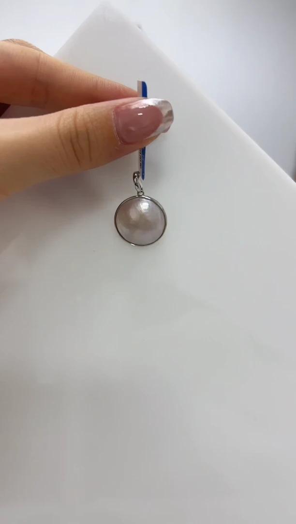 【闪购商品】拼合珍珠（马贝珠）DA银S925镶嵌吊坠 A123