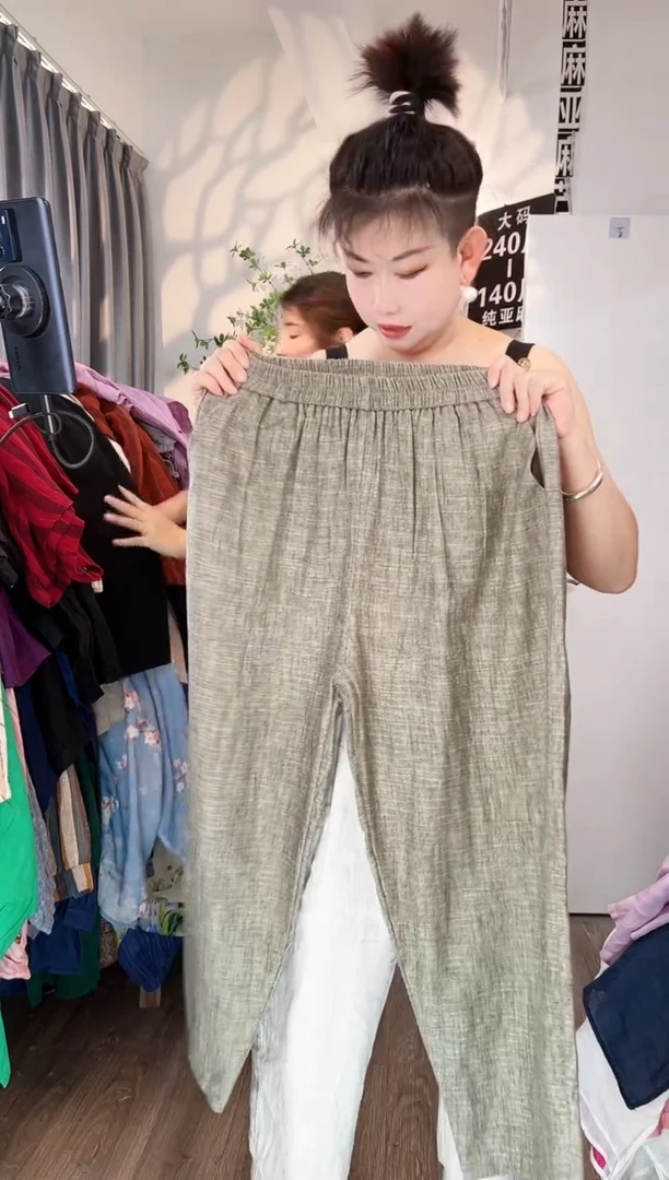 小*墩亚麻大码女装上衣裤子