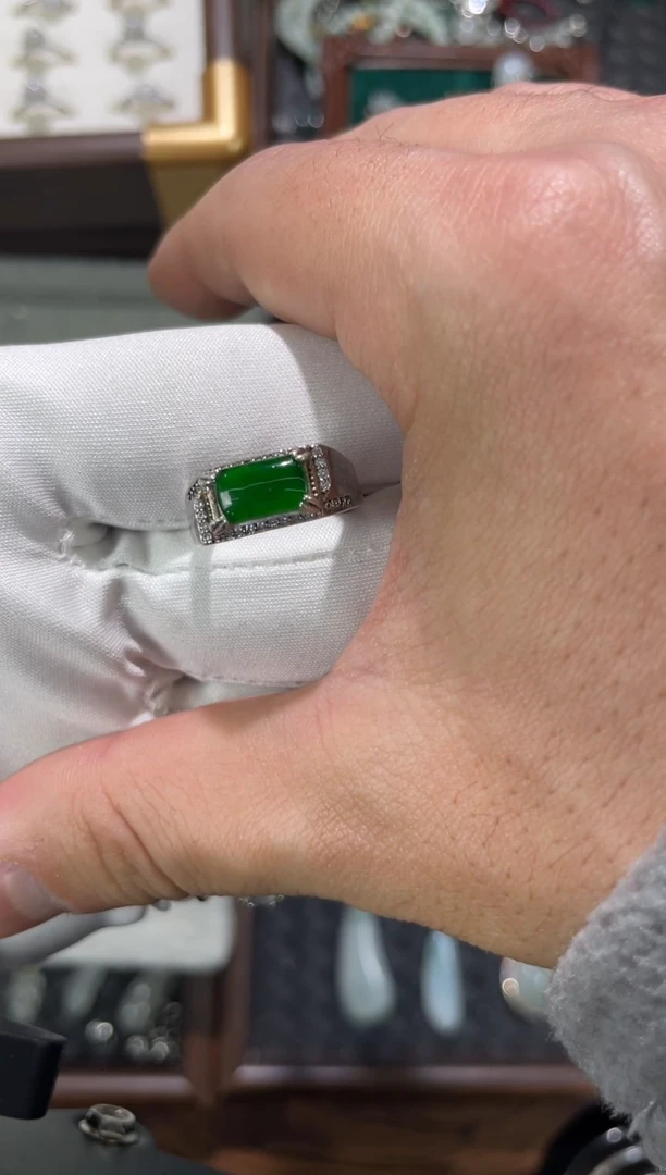 未镶嵌戒指翡翠慧*天然A货缅料翡翠马鞍戒