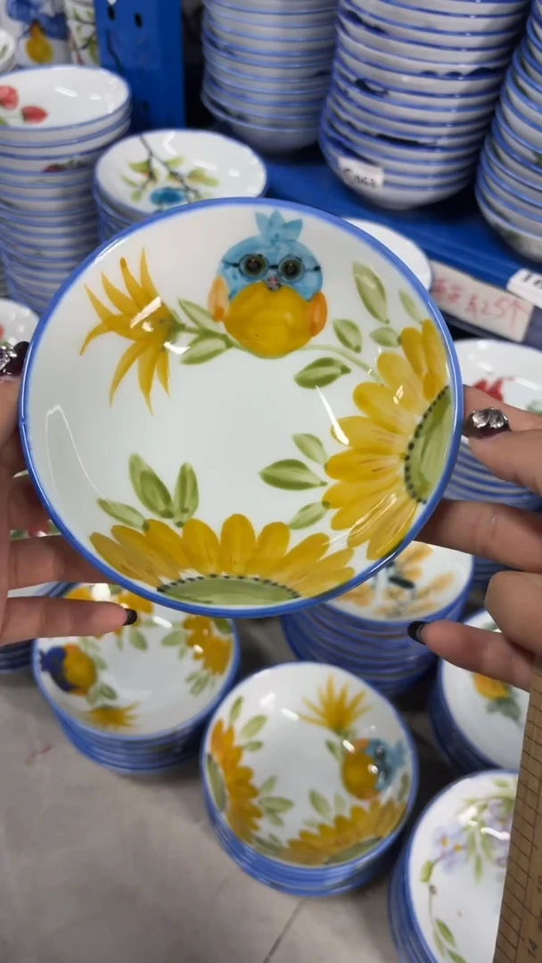 瓷片景德镇陶瓷食品级手绘釉中彩-小胖碗