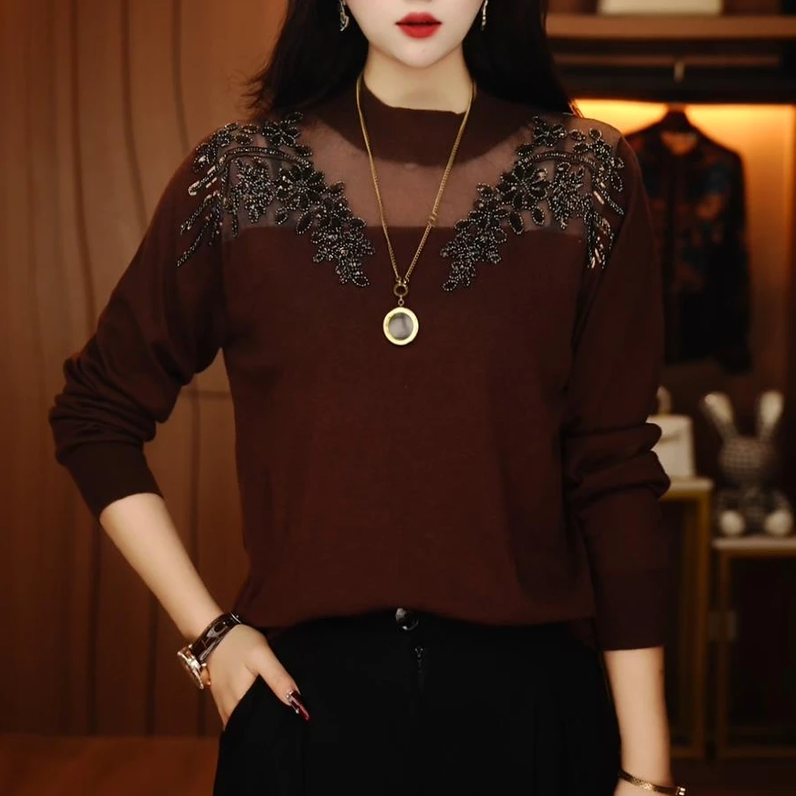 D0138-早春新款薄款针织螺纹毛衣时尚显瘦气质减龄套头衫