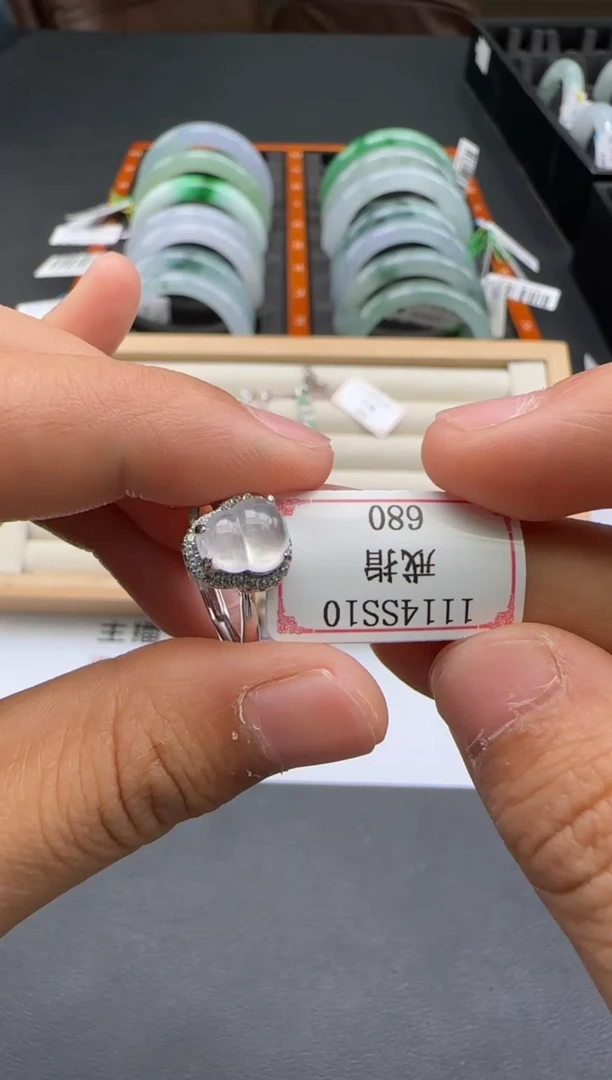 银S925镶嵌戒指翡翠1114SS10