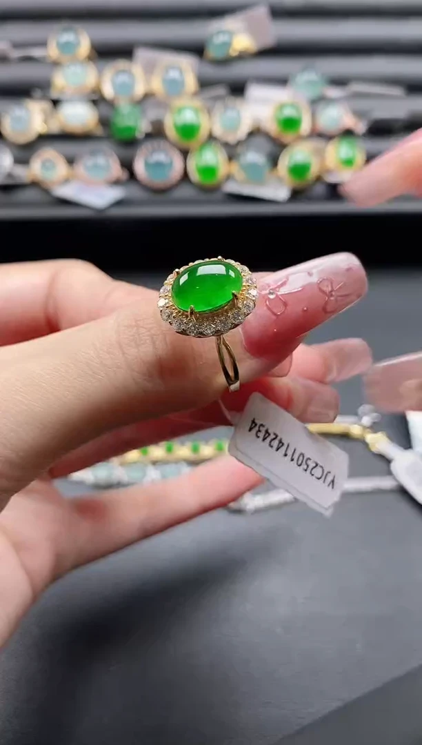【闪购商品】翡翠戒指银S925镶嵌1111