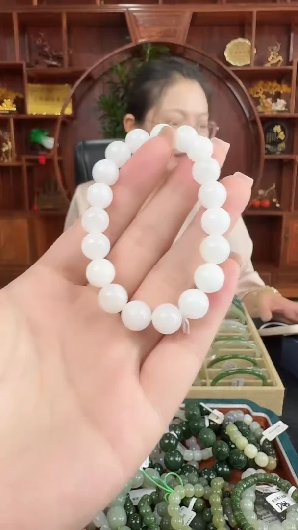 手链未镶嵌和田玉a30 白玉手串