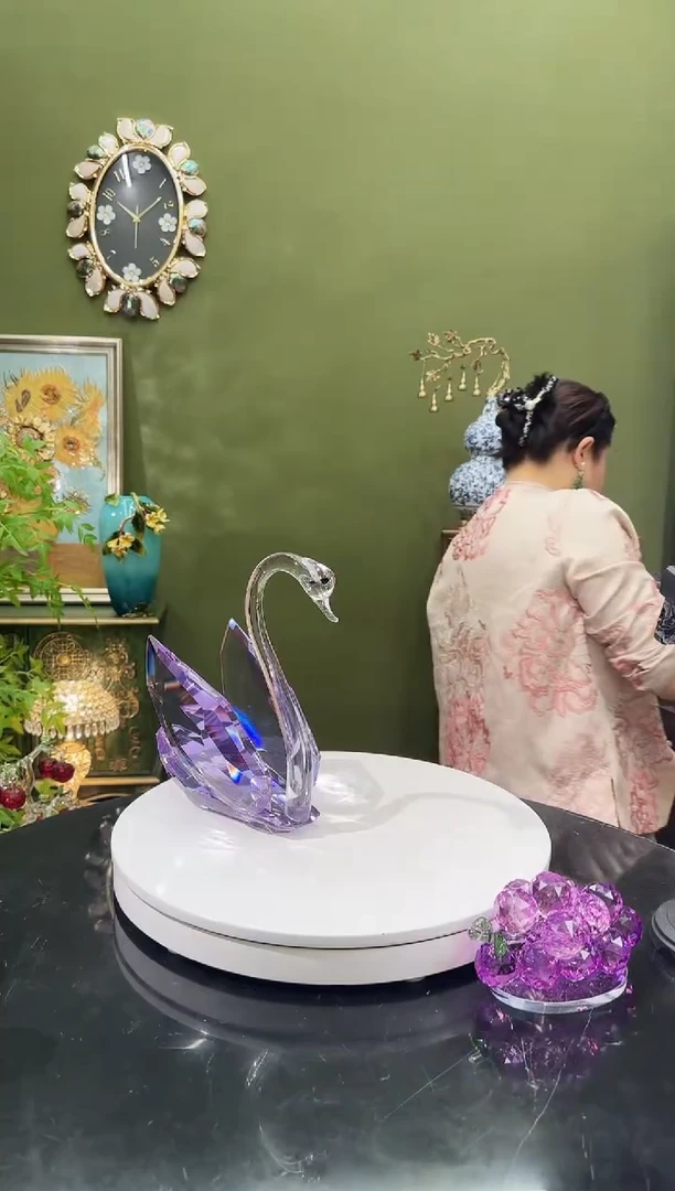 人造水晶镂空天鹅大 一对