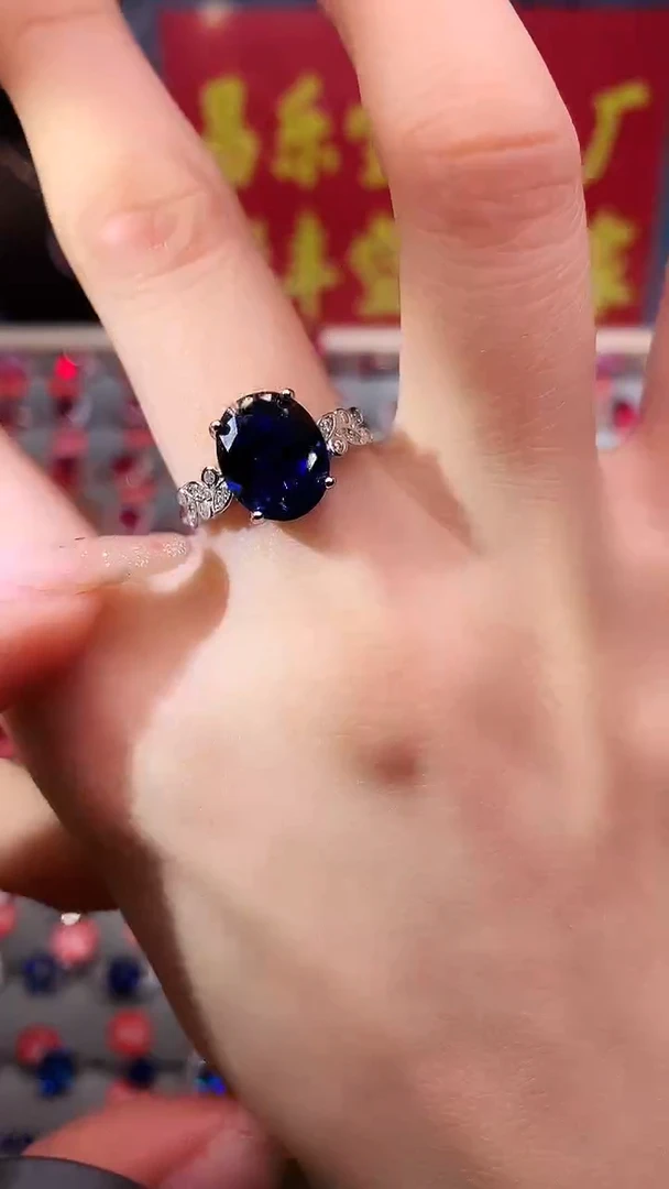 【闪购商品】蓝宝石戒指银S925镶嵌1111