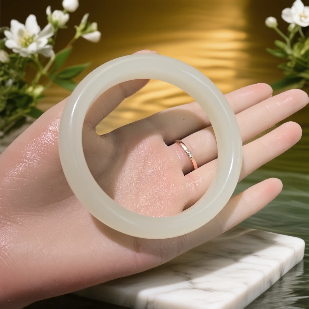 【门店爆款】AAAAA天然和田玉晴水蜂蜜水高冰手镯13-14mm多样性发一