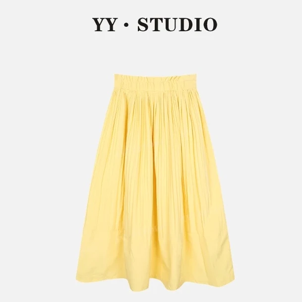 2025春夏季新款韩版高腰显瘦休闲时尚百搭A字半身裙中长裙子6536