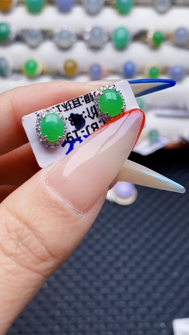 银S925镶嵌戒指翡翠3129