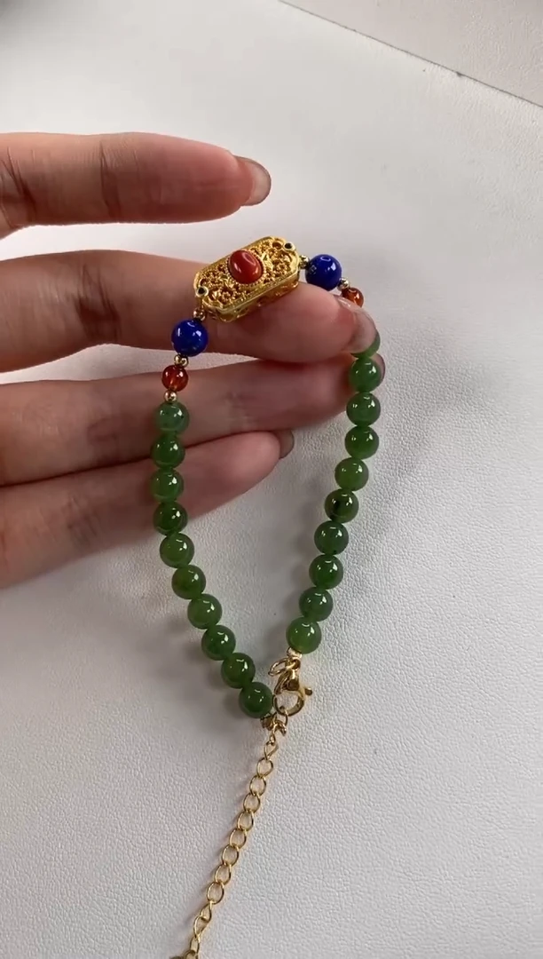 合金手串和田玉圆珠手串多样性发一件