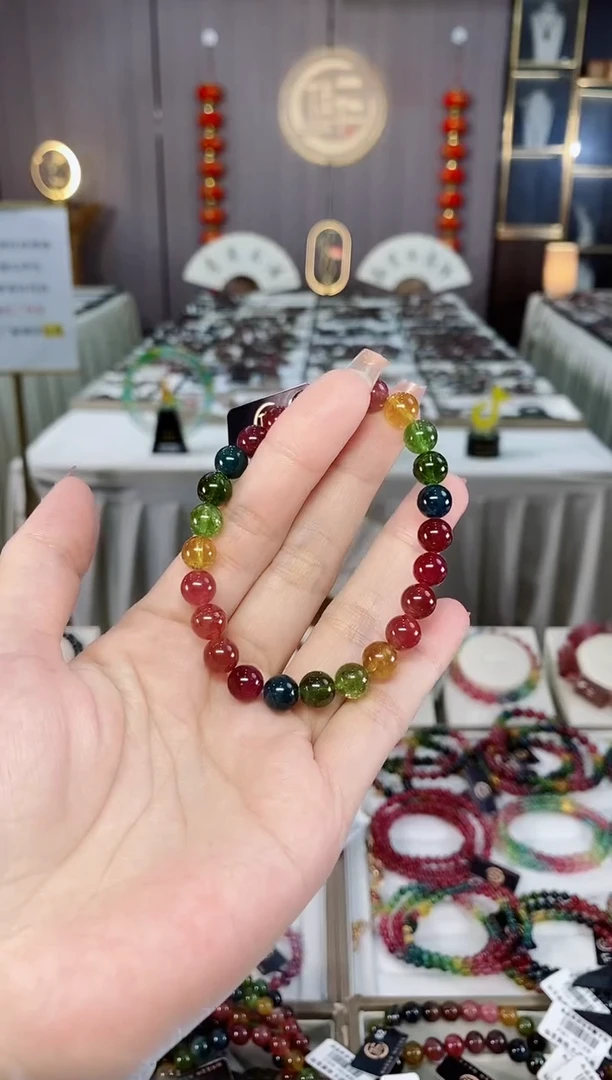 未镶嵌收藏级老矿碧玺单圈手串7mm+碧玺hon多样性发一条