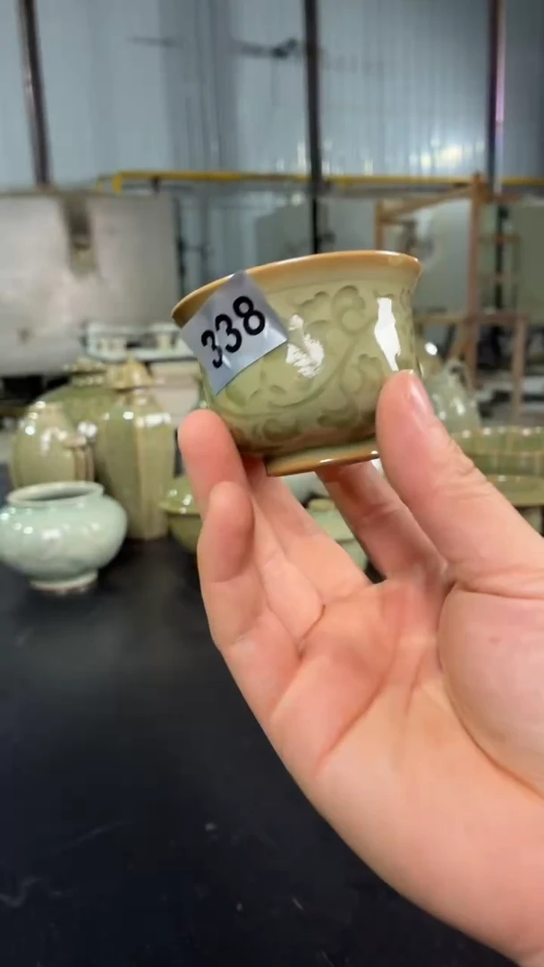 耀州窑仰山手工小杯微瑕338