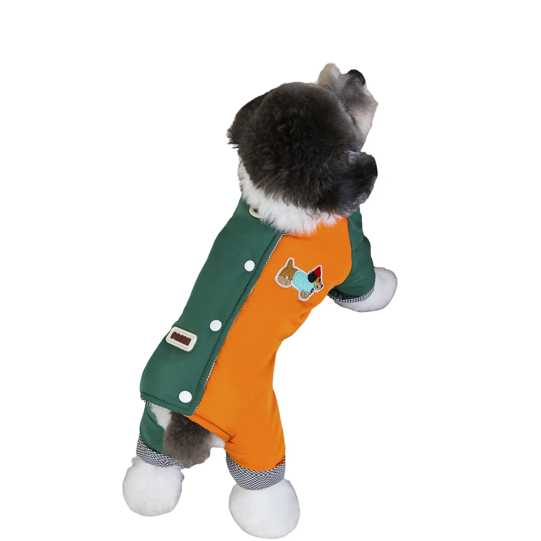 背扣无绒夹棉加厚狗狗秋冬保暖四脚衣适合小犬泰迪比熊吉娃娃鹿犬