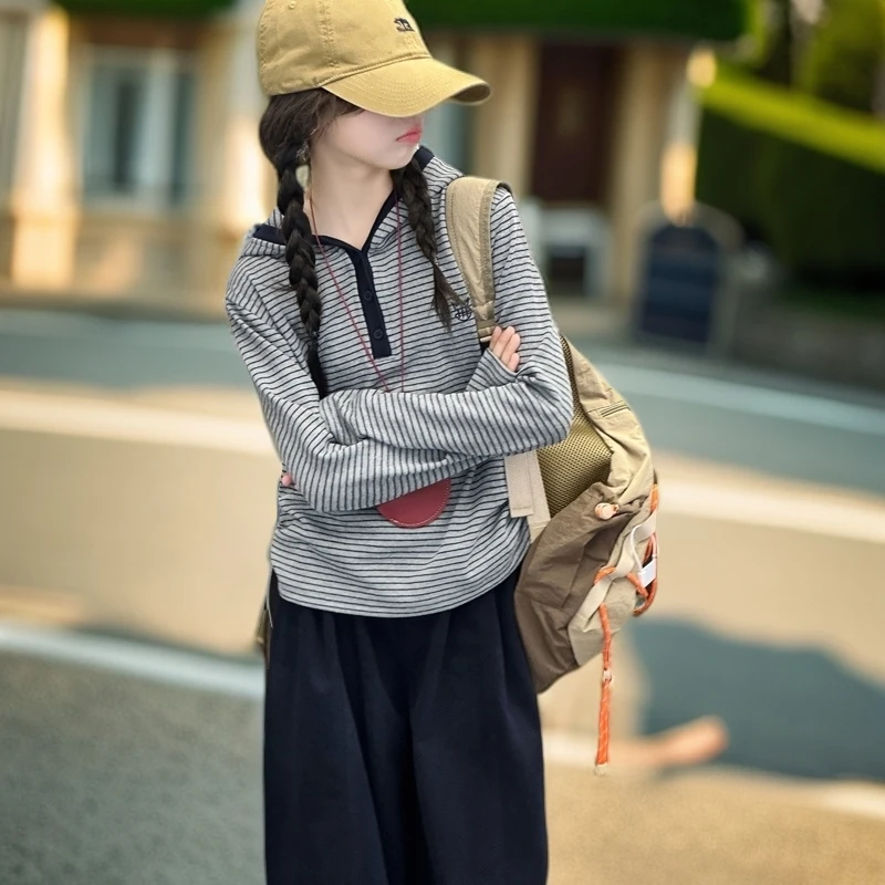 女童秋季套装2025女宝秋季洋气三色拼接条纹外套裤子套装休闲T226