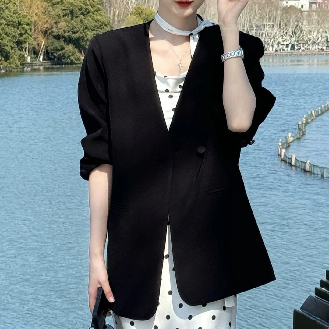 【丢丢】西装外套女小个子高级感设计感小众气质小香风西服L51XZ084