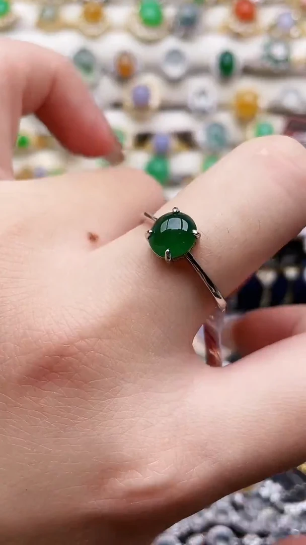 银S925镶嵌戒指翡翠63