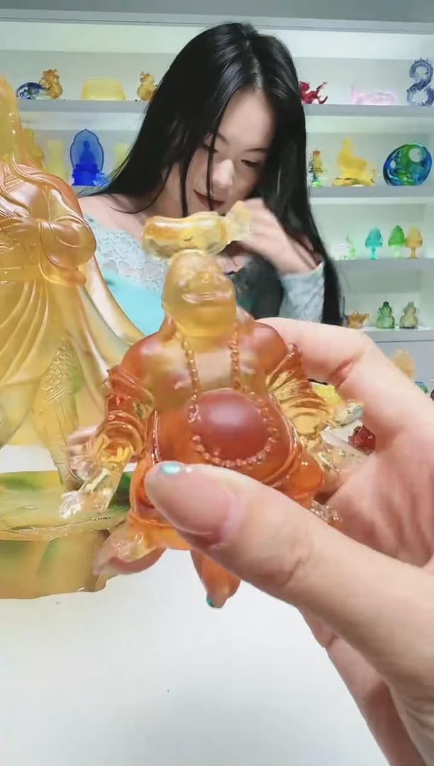 手工艺品琉璃古法琉璃弥勒