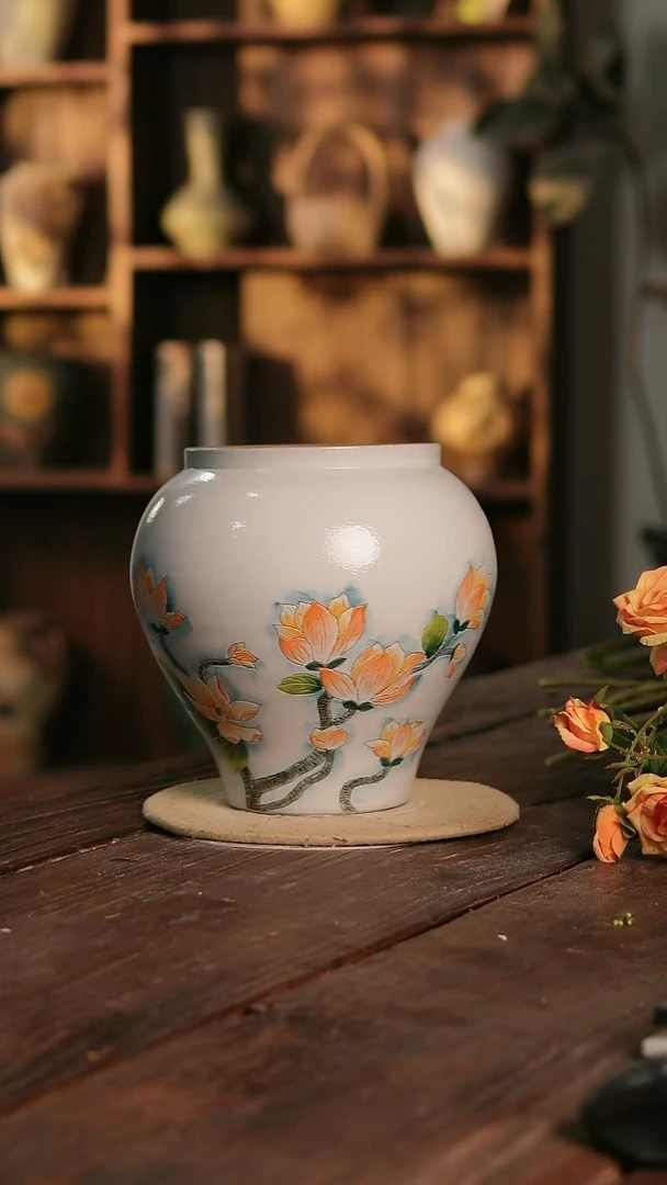 摆件17-421 陶瓷花器高25口径16