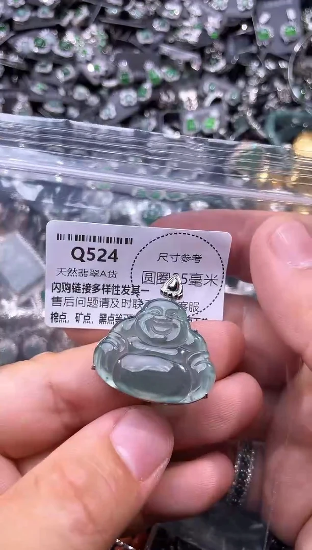 翡翠未镶嵌颈饰Q524吊坠