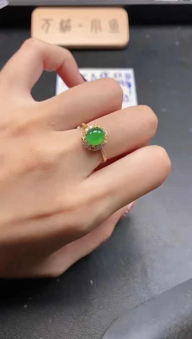 银S925镶嵌戒指翡翠51511