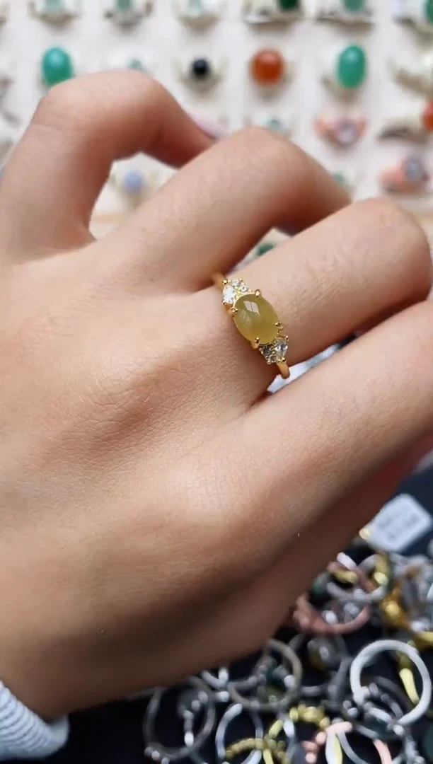 【闪购商品】翡翠戒指银S925镶嵌缅甸翡翠