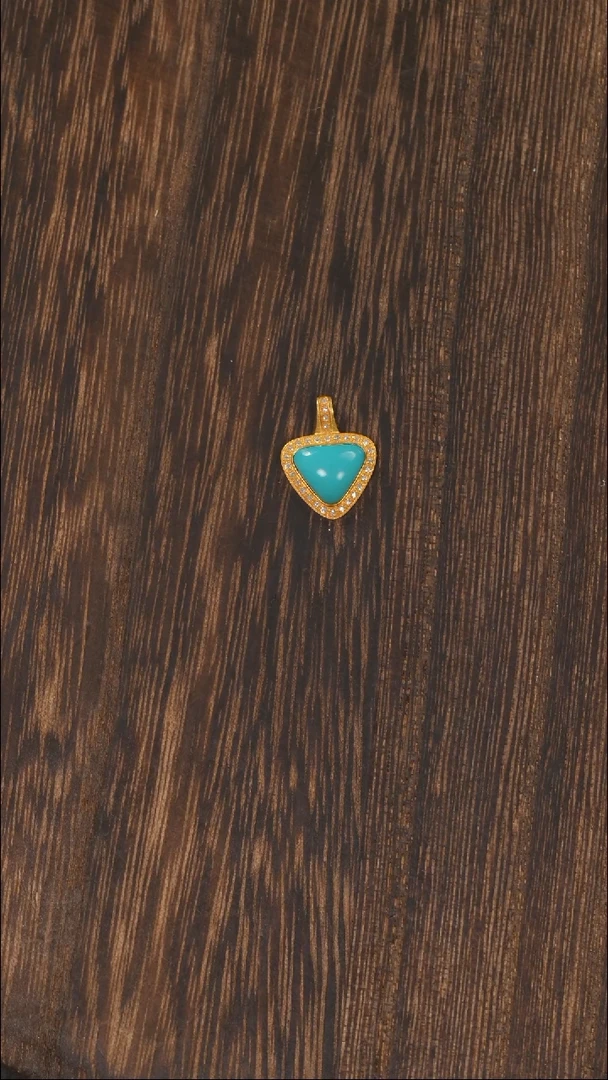 【闪购商品】绿松石挂饰18K金镶嵌1