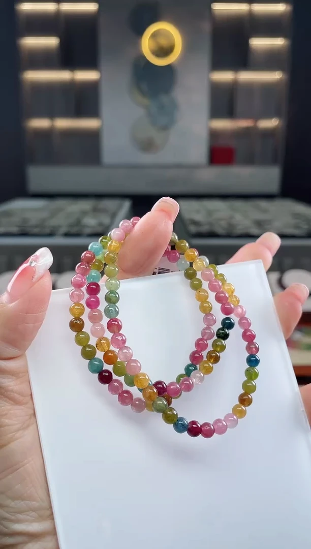 未镶嵌三圈手串碧玺（多样性发一条）T